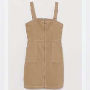 NWT  Camel Zip-up Overall‎ Dress Size 2